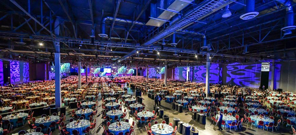 A logistical triumph: a fully plated, sit down dinner for all 6,500 guests.