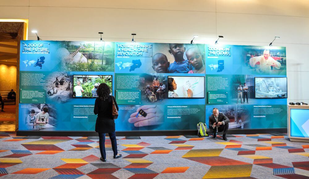 A global Impact wall showcases how the company gives back to the communities where it operates.