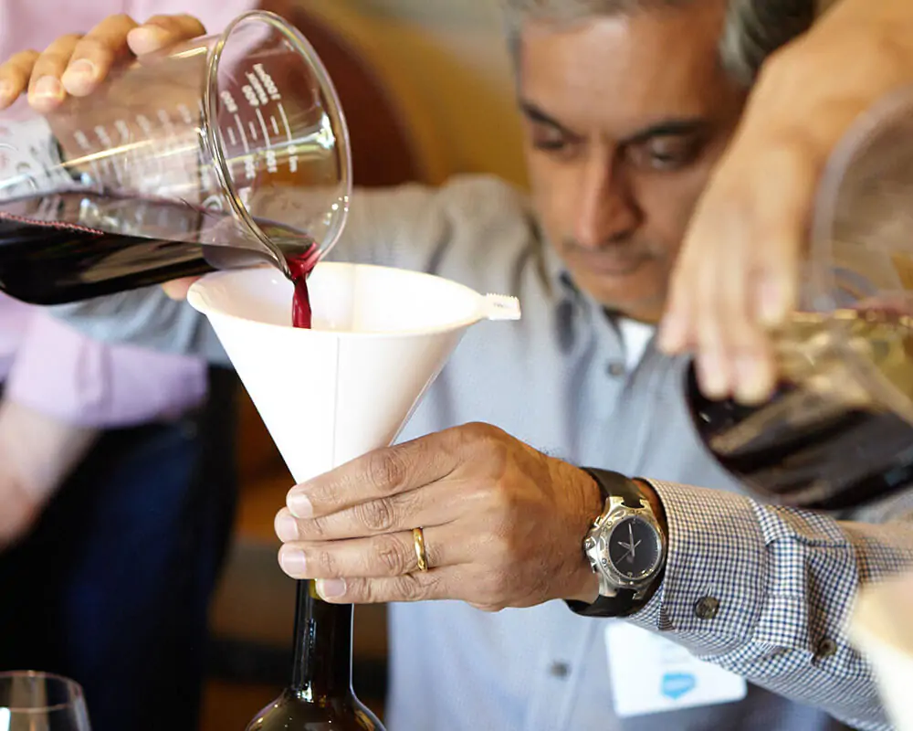 Execs learn how to blend wine
